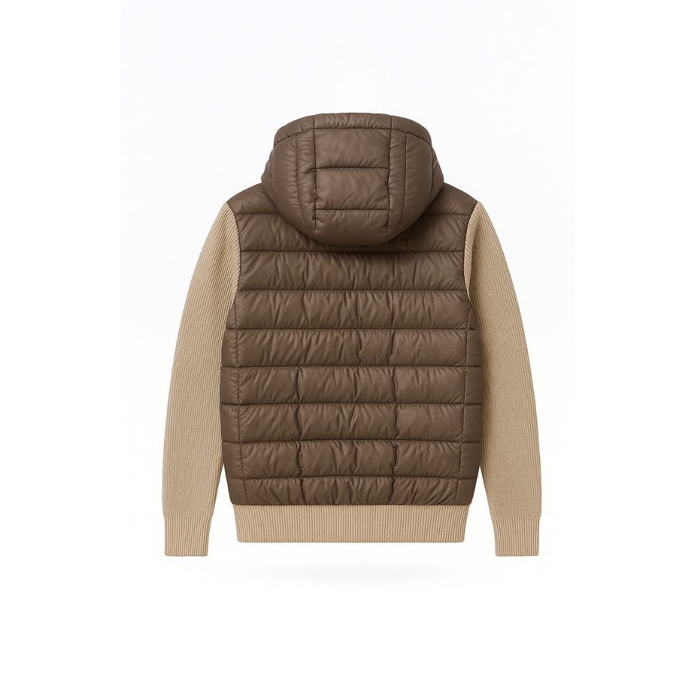 Hybrid Knit Hooded Cardigan