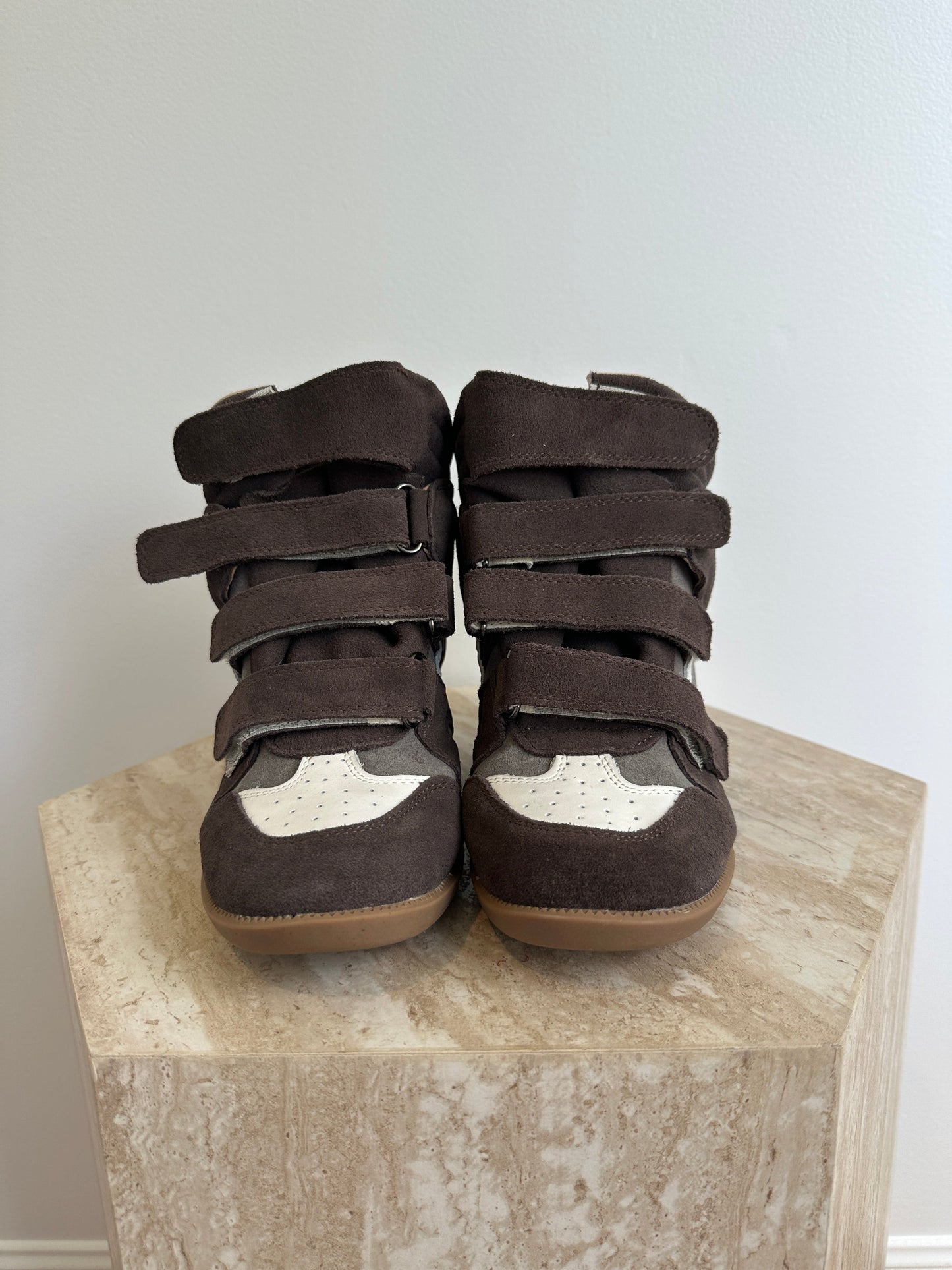 Wedge sneaker Brown/white