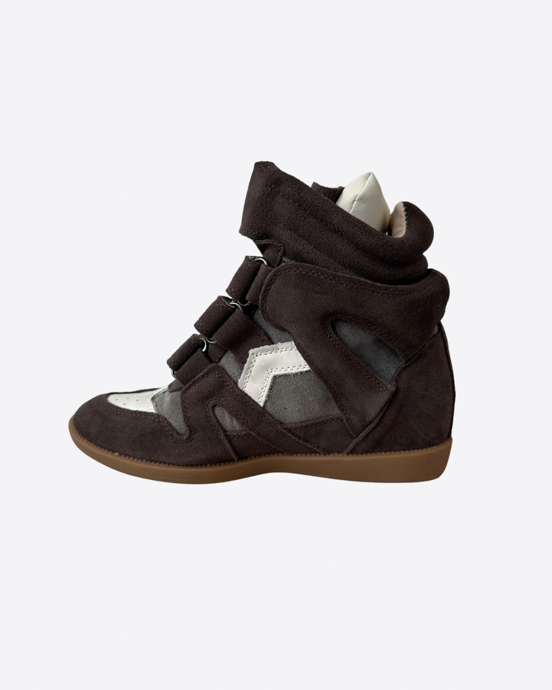Wedge sneaker Brown/white
