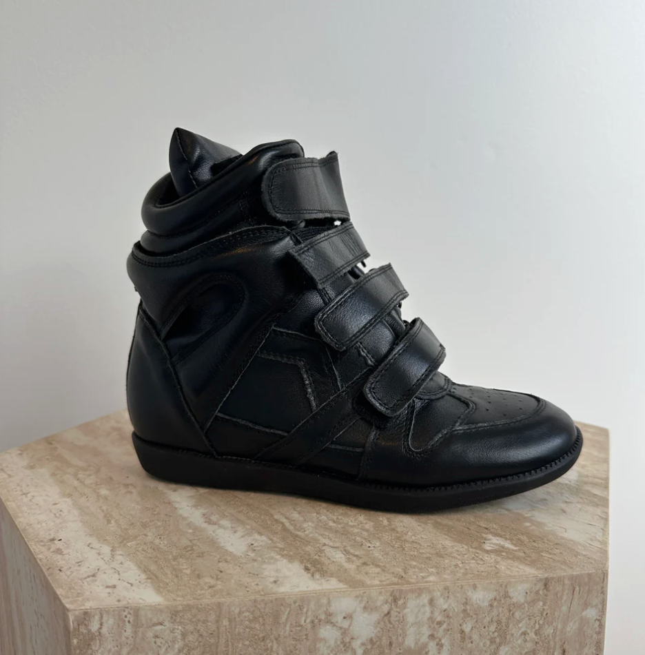 Wedge Sneaker Latex Black