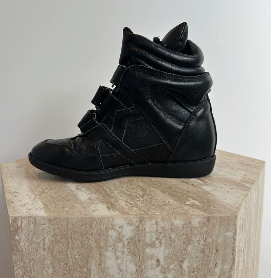 Wedge Sneaker Latex Black