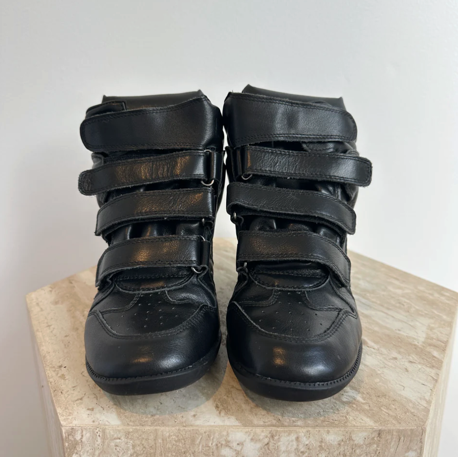 Wedge Sneaker Latex Black