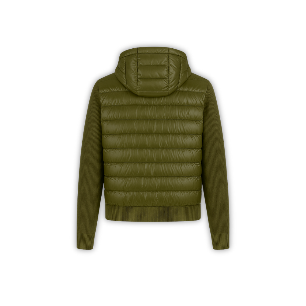 Down Knit Zip Cardigan OLIVE GREEN