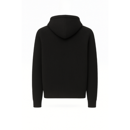 Noir Knit Zip Hoodie