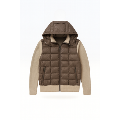 Hybrid Knit Hooded Cardigan