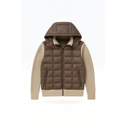 Hybrid Knit Hooded Cardigan