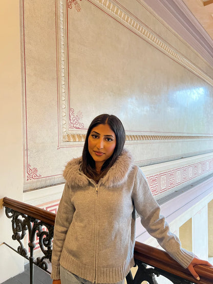 Furry Zip Cardigan