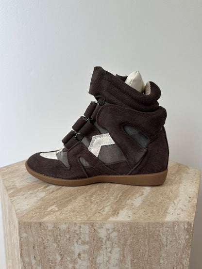 Wedge sneaker Brown/white