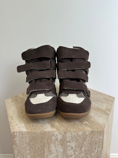 Wedge sneaker Brown/white